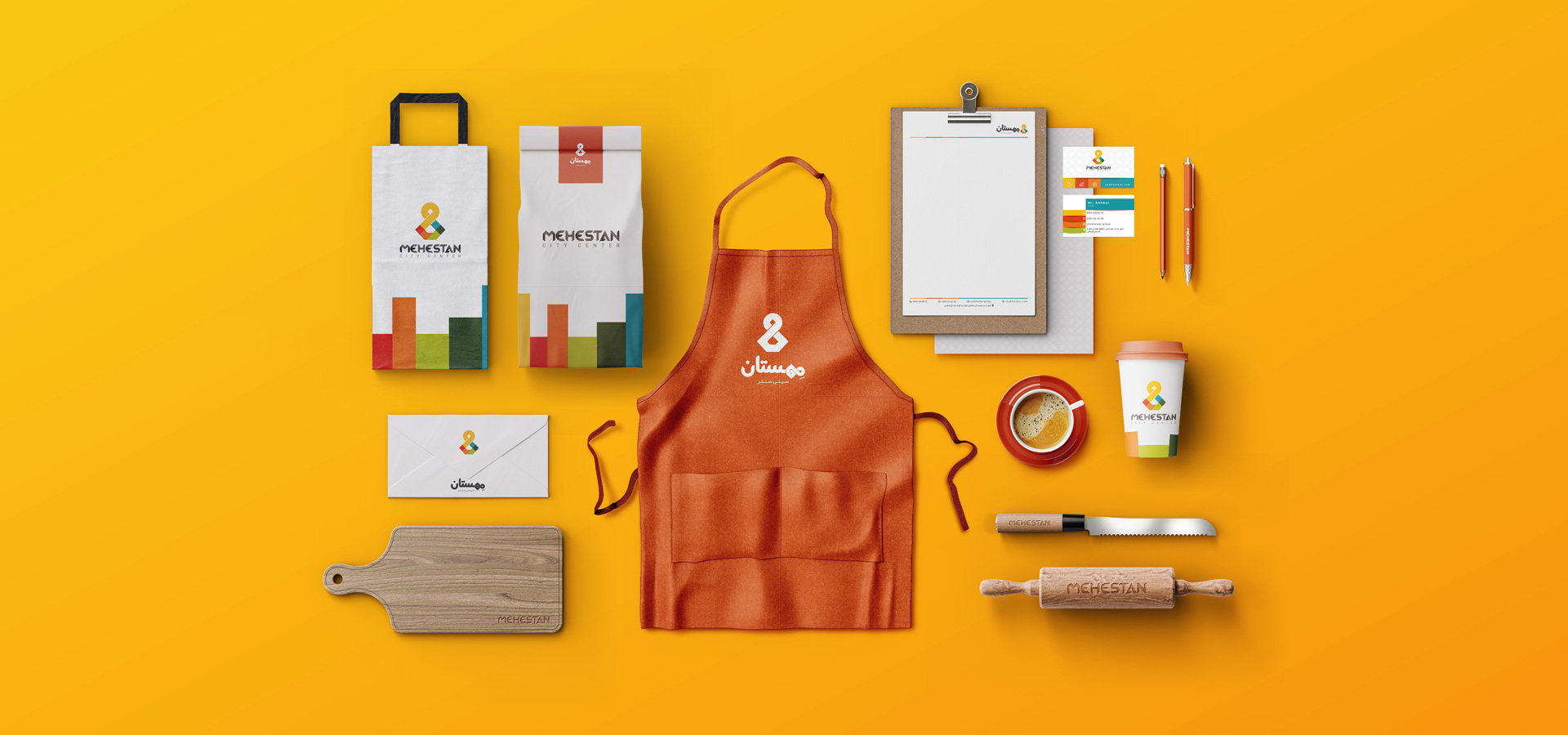 Corporate Visual Identity Design brand design project of Mehestan Brand by Zhahoo Creative Agency.